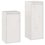 Mobile TV multimediale scaffale TV credenza mobile TV sala da pranzo soggiorno camera da letto 2 pezzi legno massello di pino bianco 02_0028582