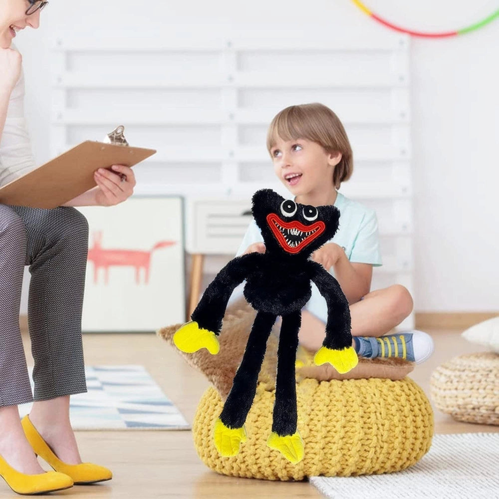 Trade Shop - Peluche Pupazzo Morbido Poppy Playtime Huggy Wuggy Plush Doll Gioco Nero 40 Cm -