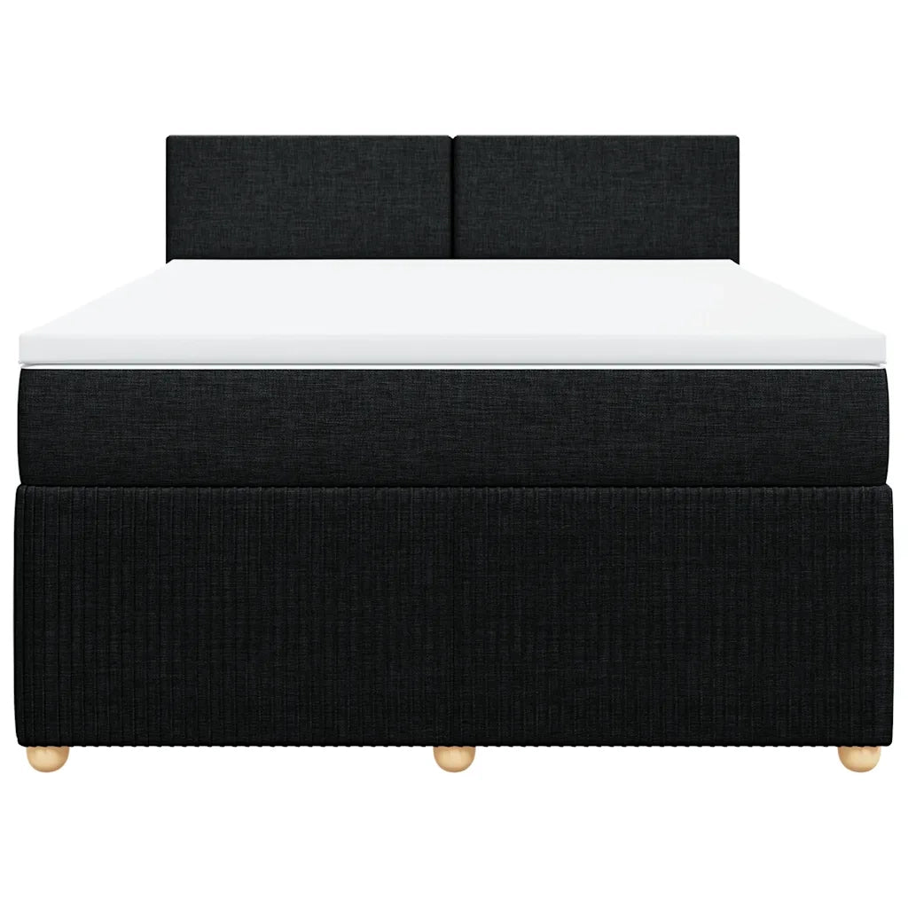 Giroletto a Molle con Materasso Nero 140x190 cm in Tessuto