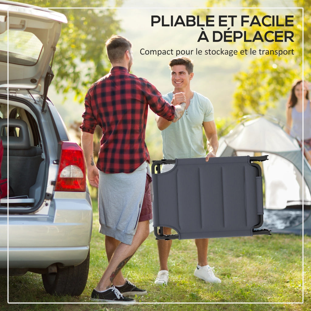 Lettini da sole pieghevoli con schienale regolabile ¨C zephmum ¨C 2 pezzi, grigio