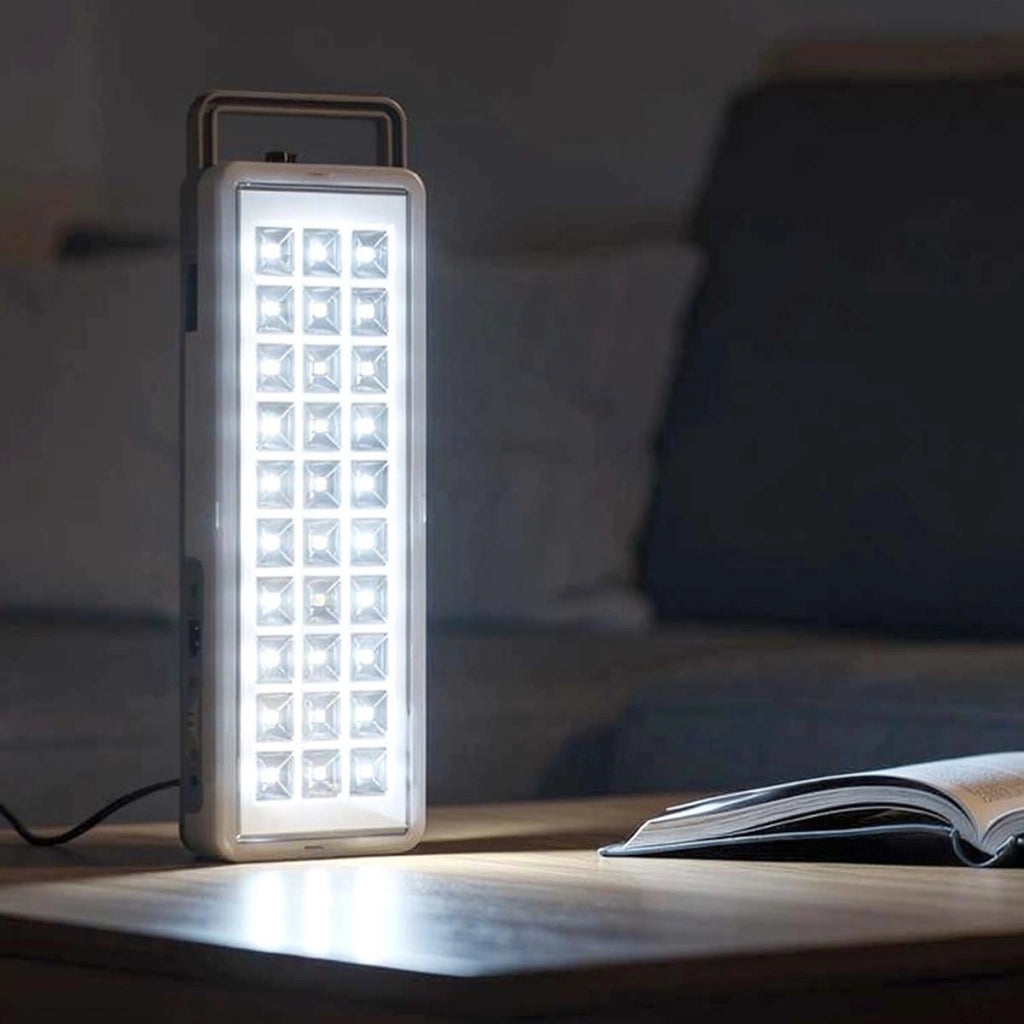 Lampada di emergenza 30 LED ad alta luminosità 1800mAh ricaricabile Bianco Avizar