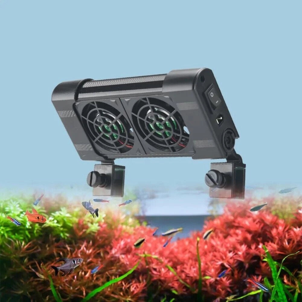 Doppia Ventola di raffreddamento per acquario ventilatore doppio 12V 50MM FS-602