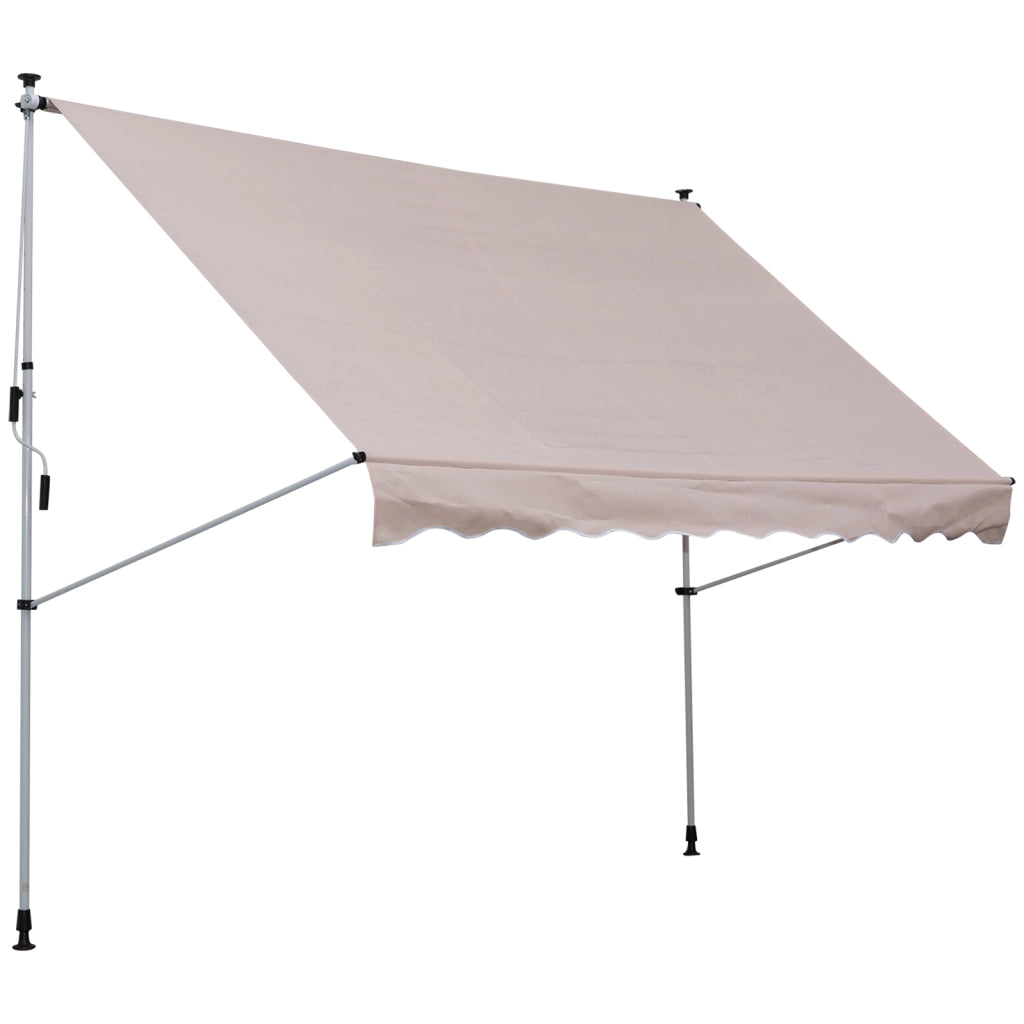 Tendone da balcone a bracci regolabile con manovella ¨C zephmum ¨C 150cm crema