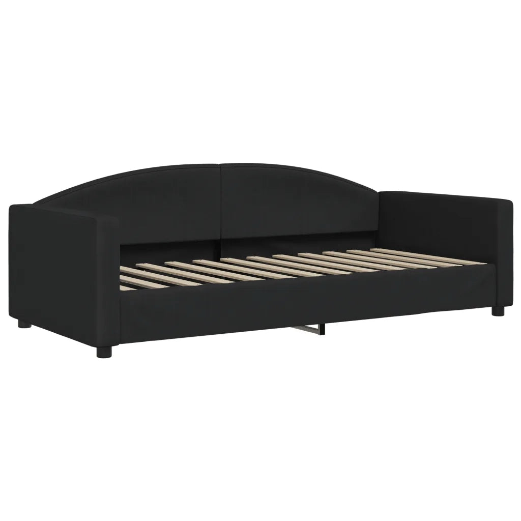 Divano Letto con Materasso-Sofa Letto-Daybed Nero 90x200 cm in Tessuto 252700