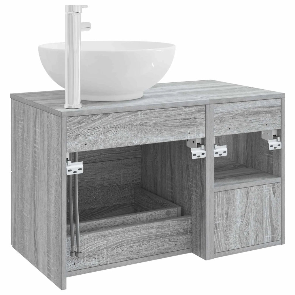 Set di mobili per il bagno 2 pz Sonoma grigio 3403917