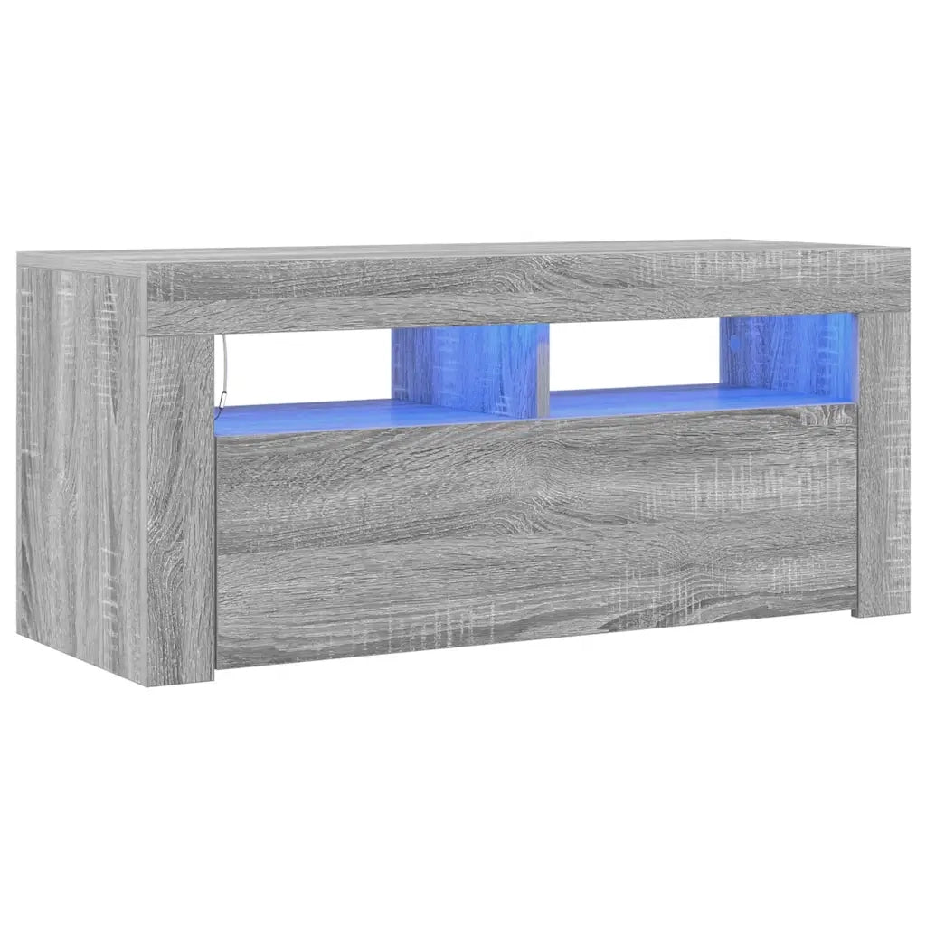 Mobile Porta TV con Luci LED Grigio Sonoma 90x35x40 cm cod mxl 33992