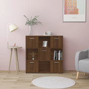Libreria-Scaffale per Libri-Mobile di Stoccaggio Rovere Marrone 90x30x90 cm in Legno Multistrato