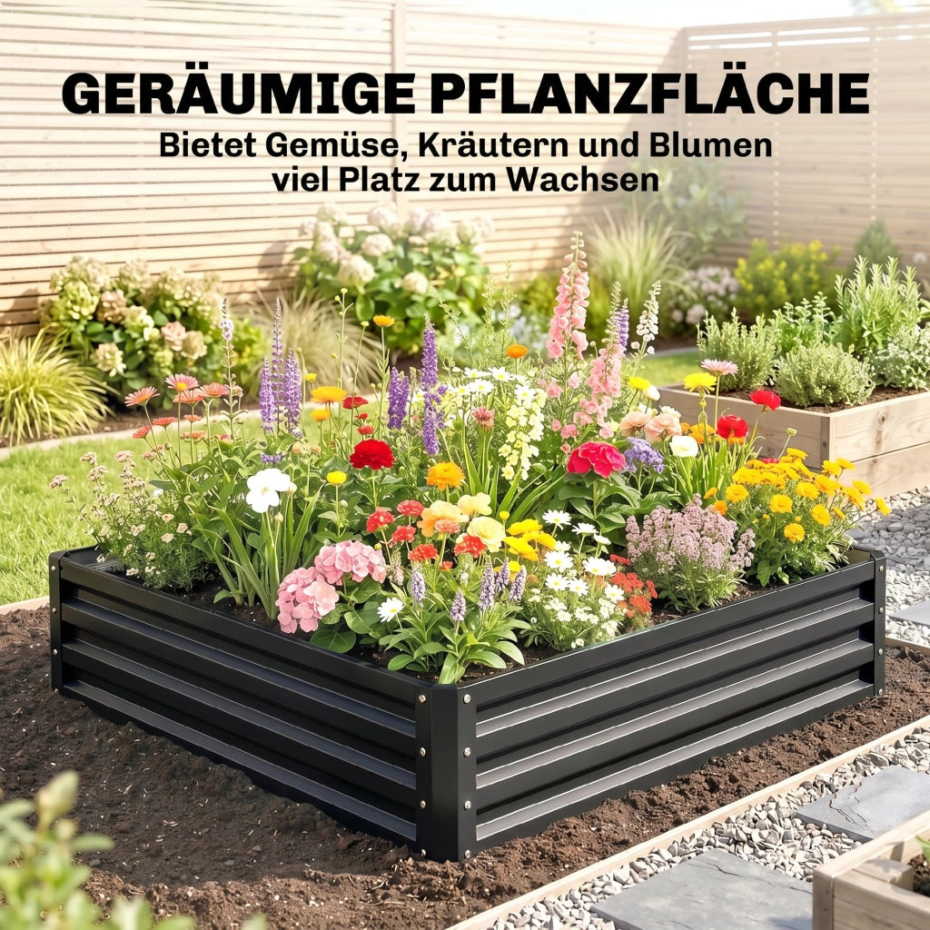 Cassone per Piante ¨C zephmum ¨C Grigio, Acciaio, 120x120x30