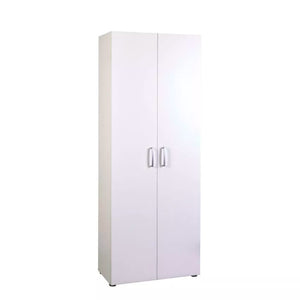 Armadio 2 Ante 5 Ripiani 69,4x36x181 cm in Truciolare Nobilitato Bianco