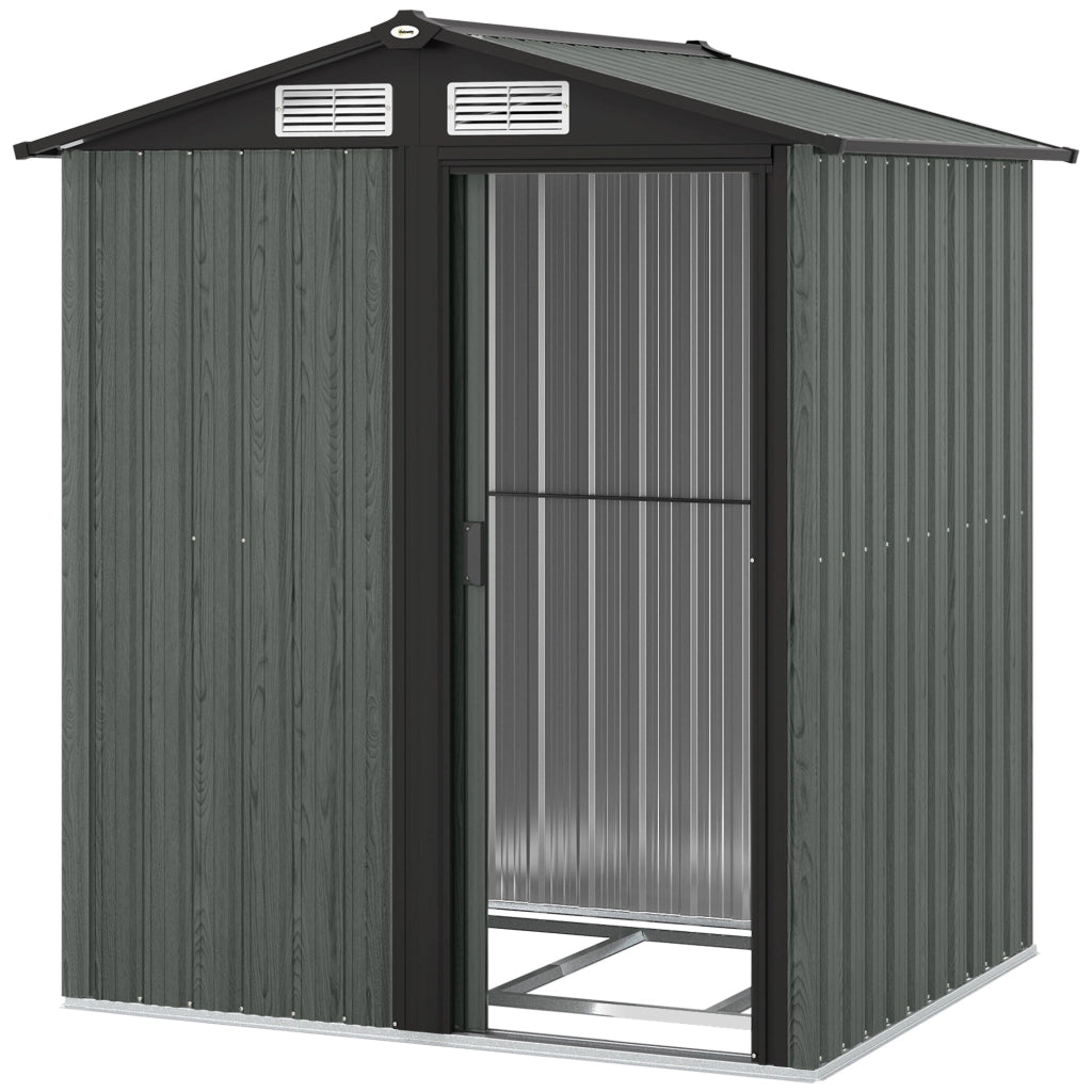 Casetta da Giardino in Acciaio ¨C Zephmum ¨C Grigio 152x132x188 cm