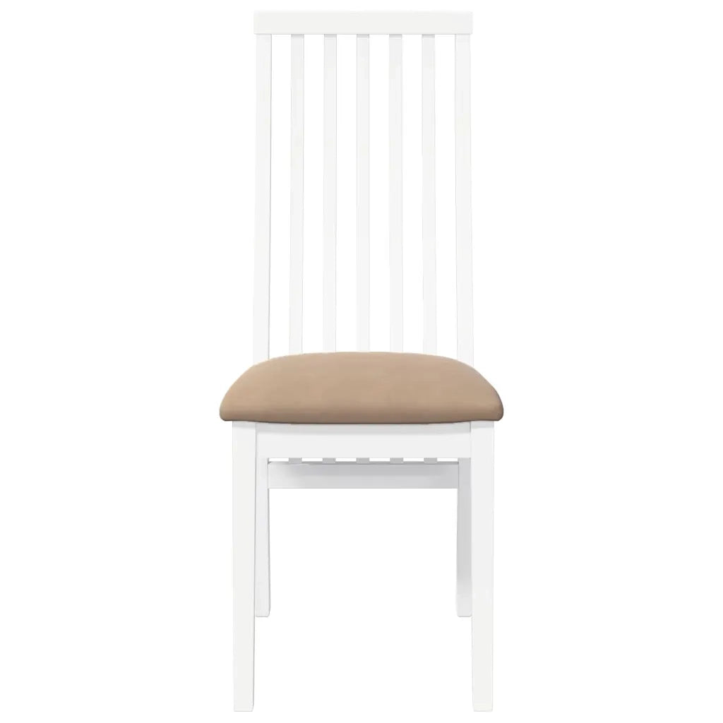 Sedie da Pranzo con Cuscini 2 pz Bianco Legno Massello di Hevea 4102460