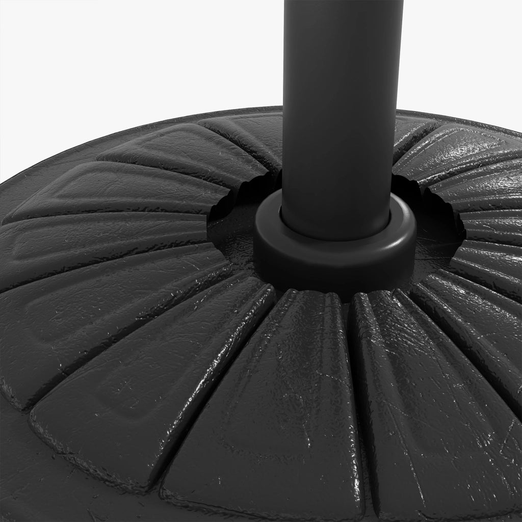 Base per Ombrellone Rotonda ?43cm da 13kg in Cemento per Pali da 32/38/48mm, Nero