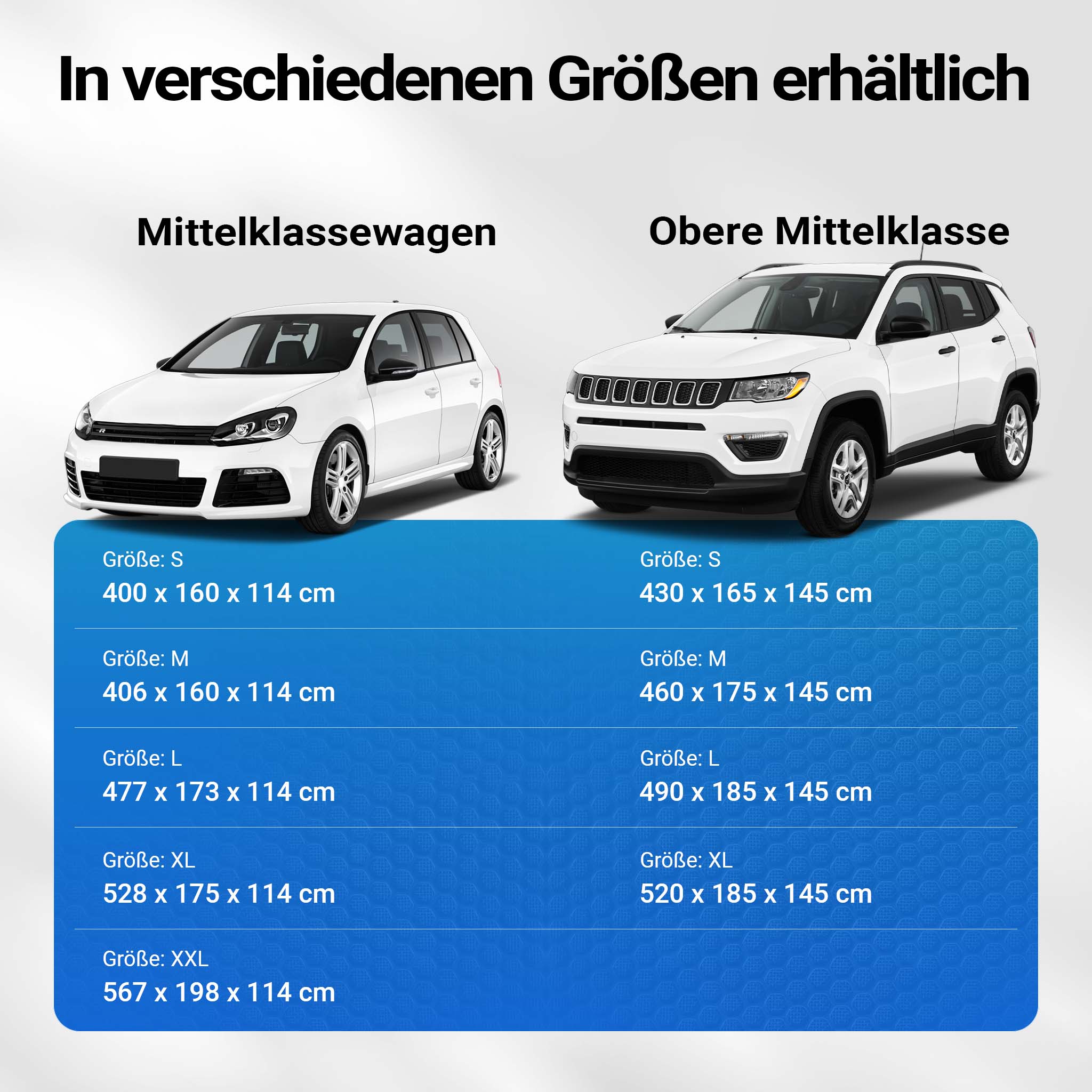 Telo copriauto integrale L 482x178x119 cm Telone di protezione auto contro grandine neve e pioggia