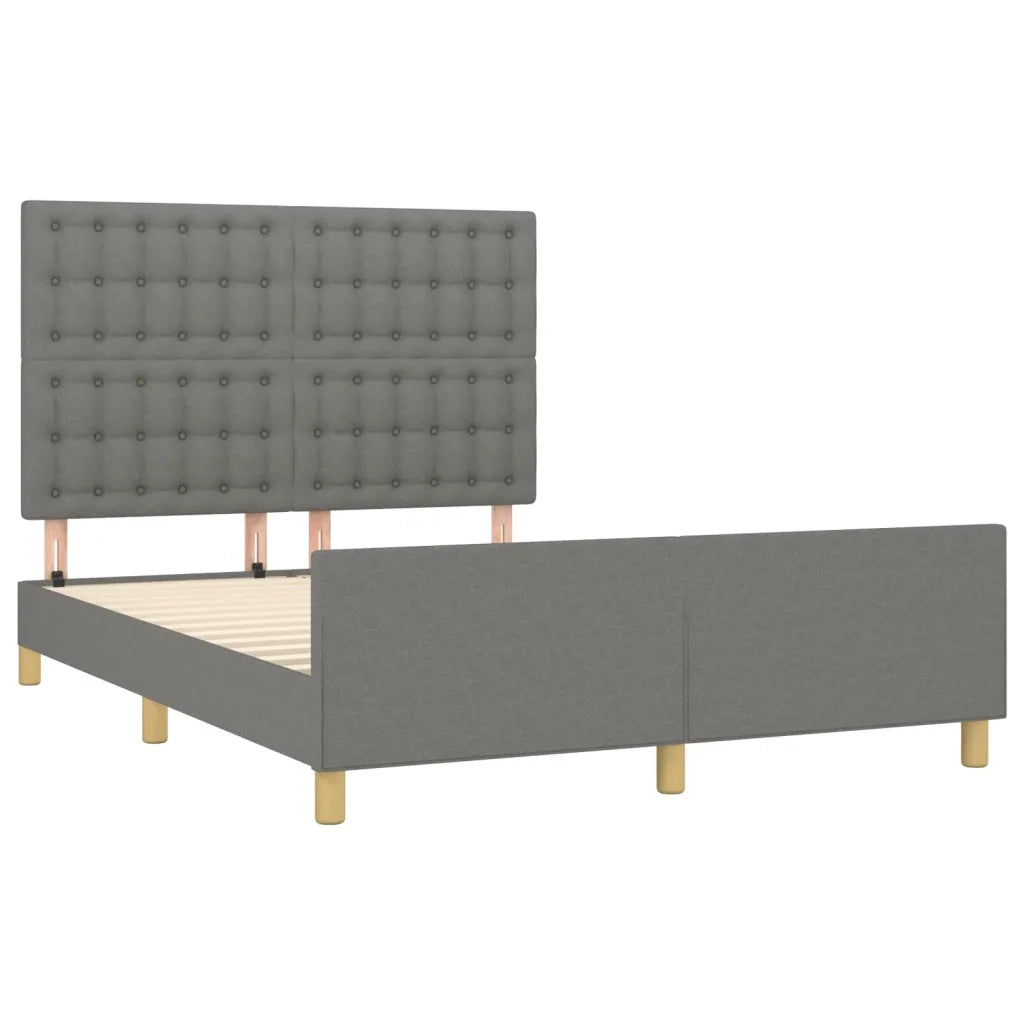 Giroletto senza Materasso Grigio Scuro 140x190 cm Tessuto 3125374