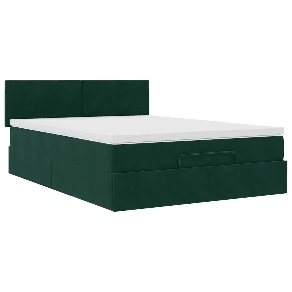Struttura Letto Pouf con Materasso 140x200 cm in Velluto 3311708