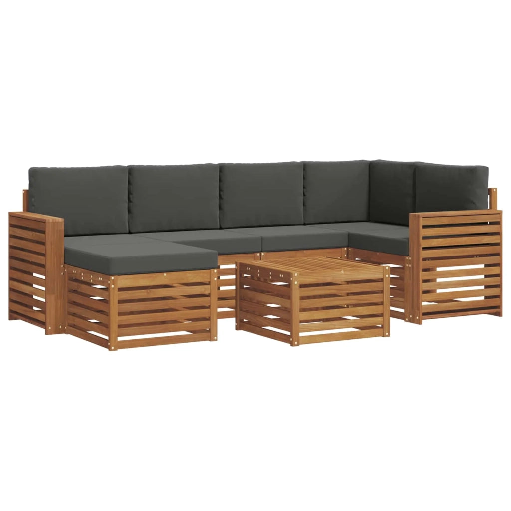 Set divano sezionale con cuscino 7 pcs Naturale e Antracite