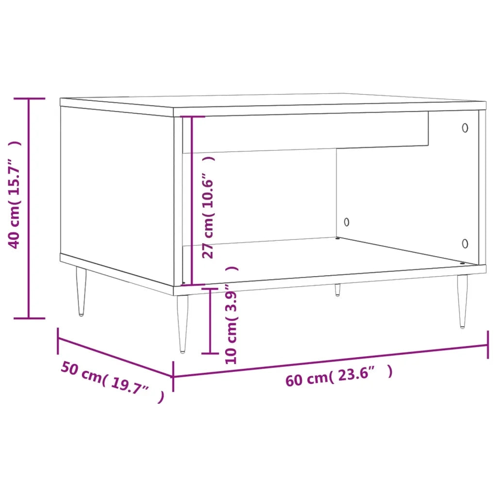 Tavolino da Salotto Rovere Fumo 60x50x40 cm Legno Multistrato 829249