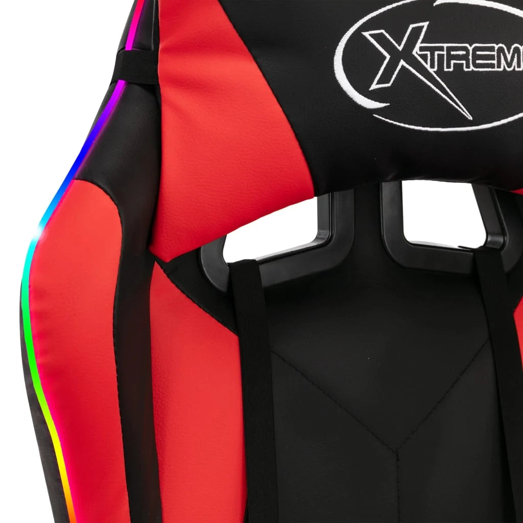 Sedia girevole da ufficio/studio/videogioco con illuminazione LED RGB e similpelle multicolore 02_0024214