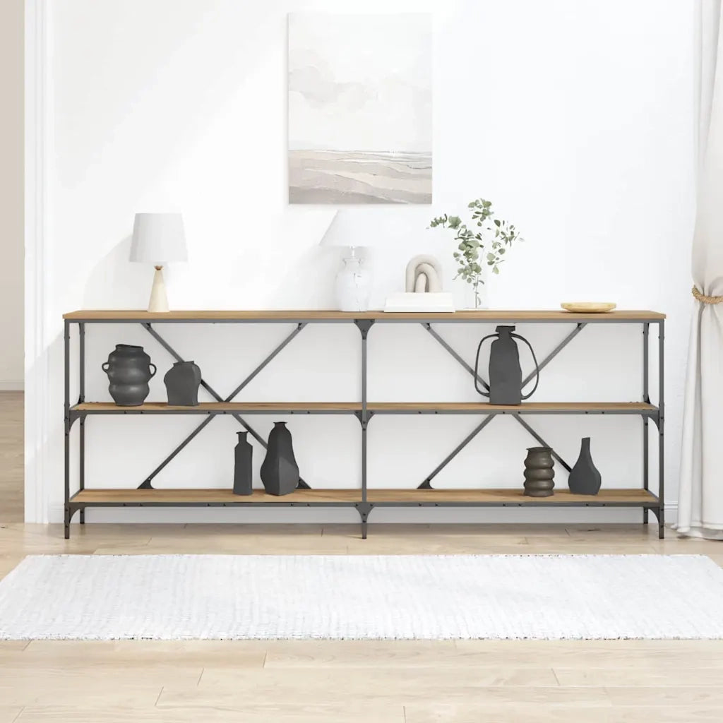 Tavolo Consolle | Tavolo d'Ingresso Rovere Artigianale 200 x 30 x 75 cm