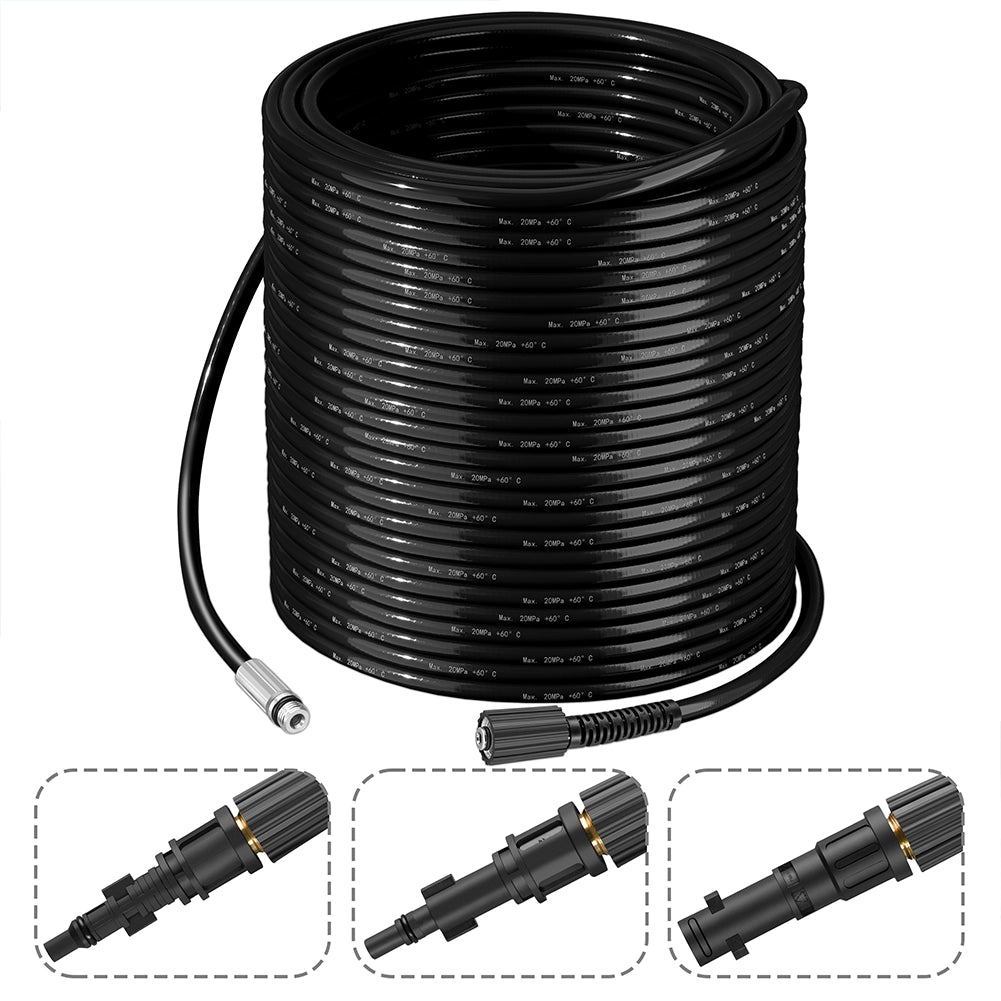Sonda Stura e Spurga Tubi per Idropulitrice in PU e PE 30 Metri con Borsa Nero