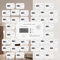 Set 40x Rilevatore monossido di carbonio con display 120 x 74 x 31 mm, allarme CO con batterie sostituibili incluse