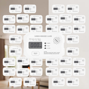 Set 40x Rilevatore monossido di carbonio con display 120 x 74 x 31 mm, allarme CO con batterie sostituibili incluse