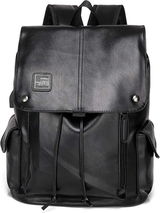 Borse da Scuola con USB - Uomo PU Città - 15,6 Pollici Portatile - Borsa da Ragazzo Bagaglio - Impermeabile Borsa - Grande Viaggi d'Affari