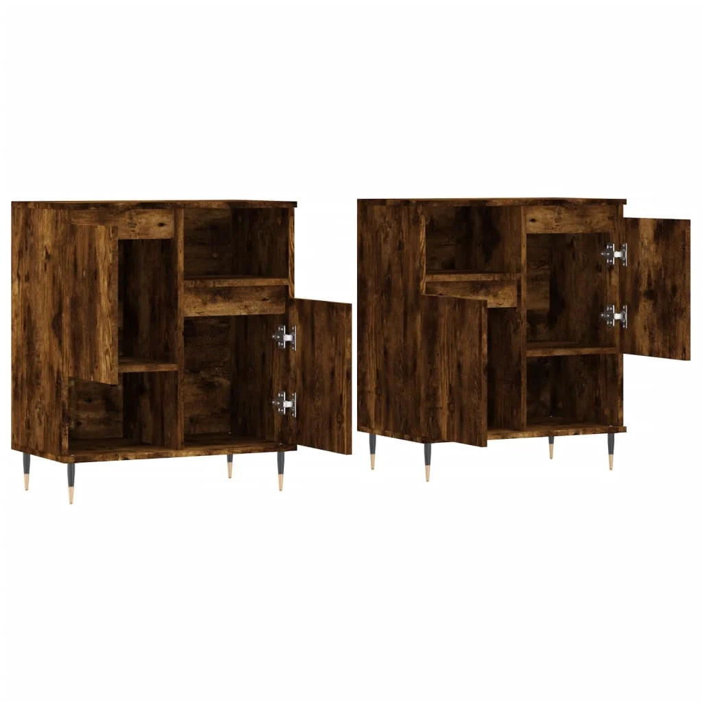 Buffet credenza cassettiera armadio mobile contenitore organizer cucina soggiorno salotti set di 2 legno ingegnerizzato marrone 02_0036752
