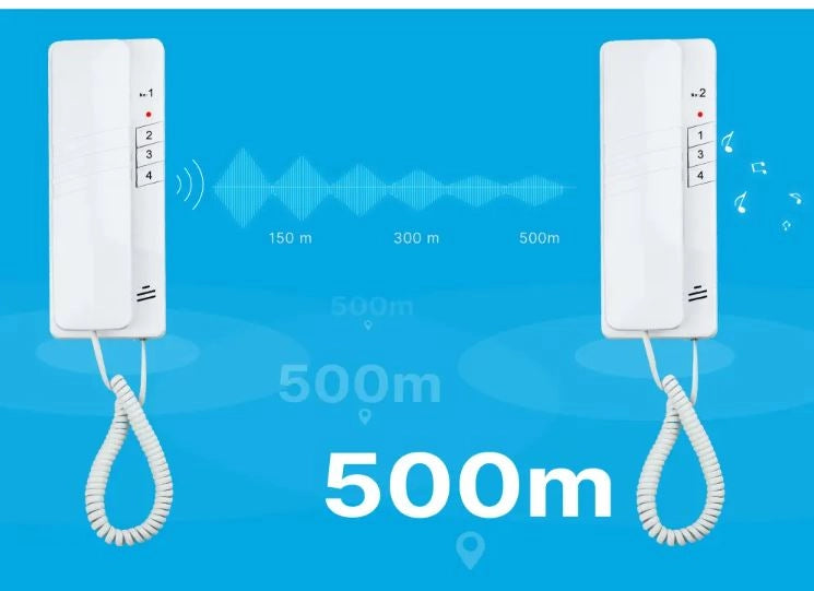 Citofono Intercomunicante Interfono Senza Fili Wireless RL-0510B per Casa, Ufficio e Attività