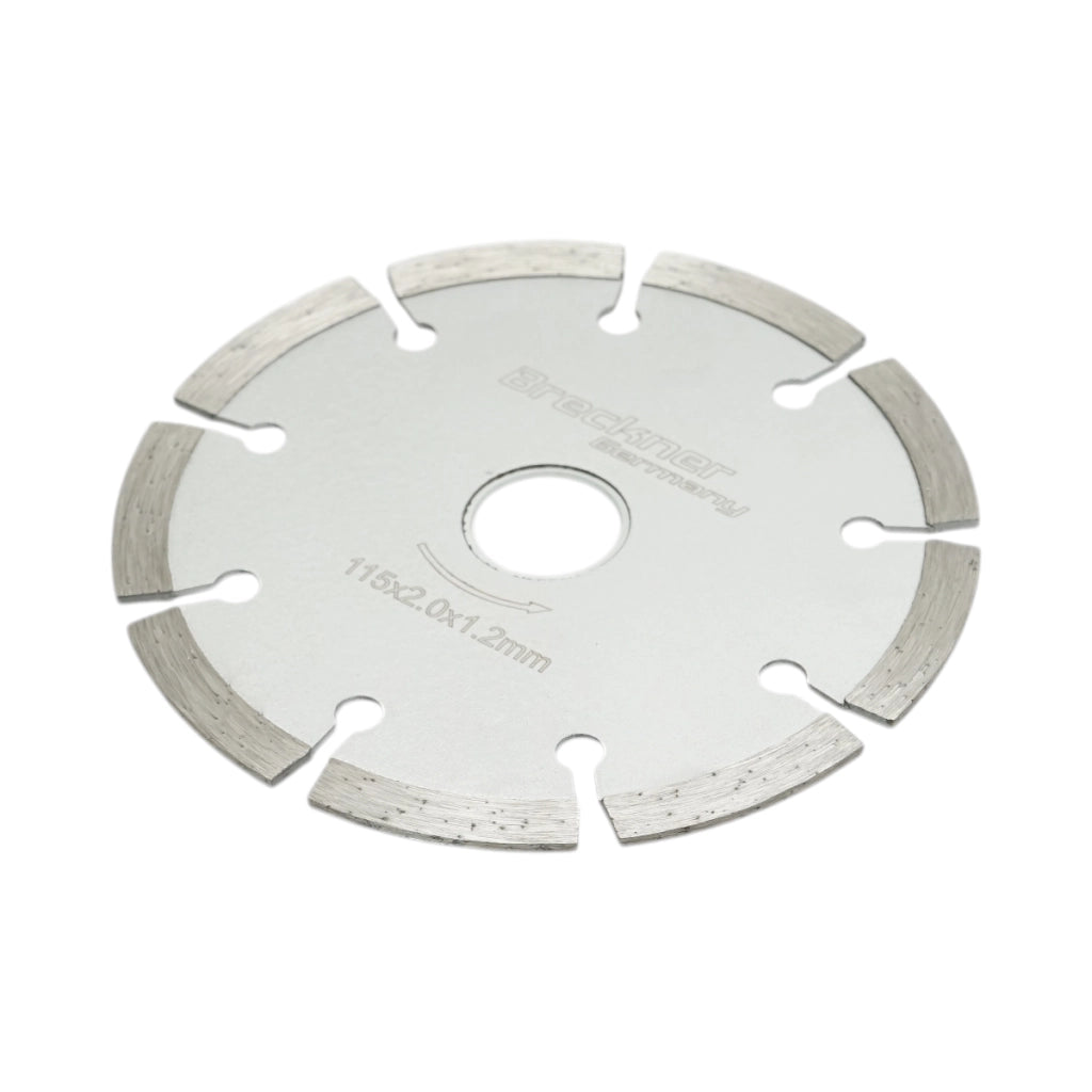 Disco diamantato segmentato 115x1,8x22,23 mm, taglio a secco per calcestruzzo, pietra, mattoni Breckner Germany