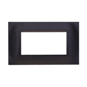 Placca Plastica Quadrata Serie Space 4P Colore Nero Compatibile Con Bticino Living Light