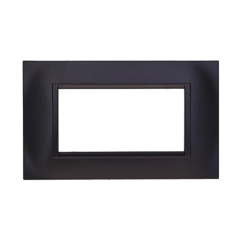 Placca Plastica Quadrata Serie Space 4P Colore Nero Compatibile Con Bticino Living Light