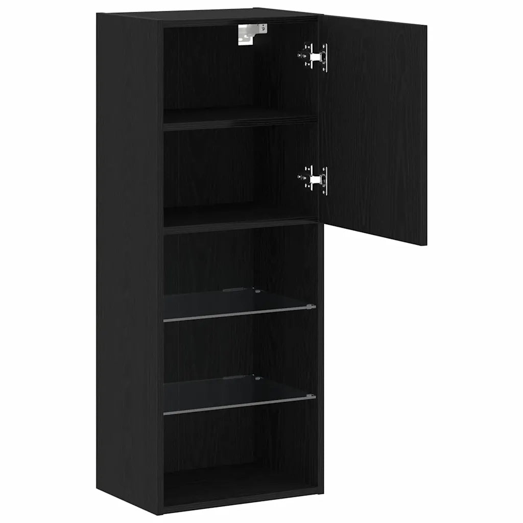 Set mobile TV | Armadietto TV | Mobile Porta TV Rovere Nero 40,5 x 30 x 102 cm Legno multistrato