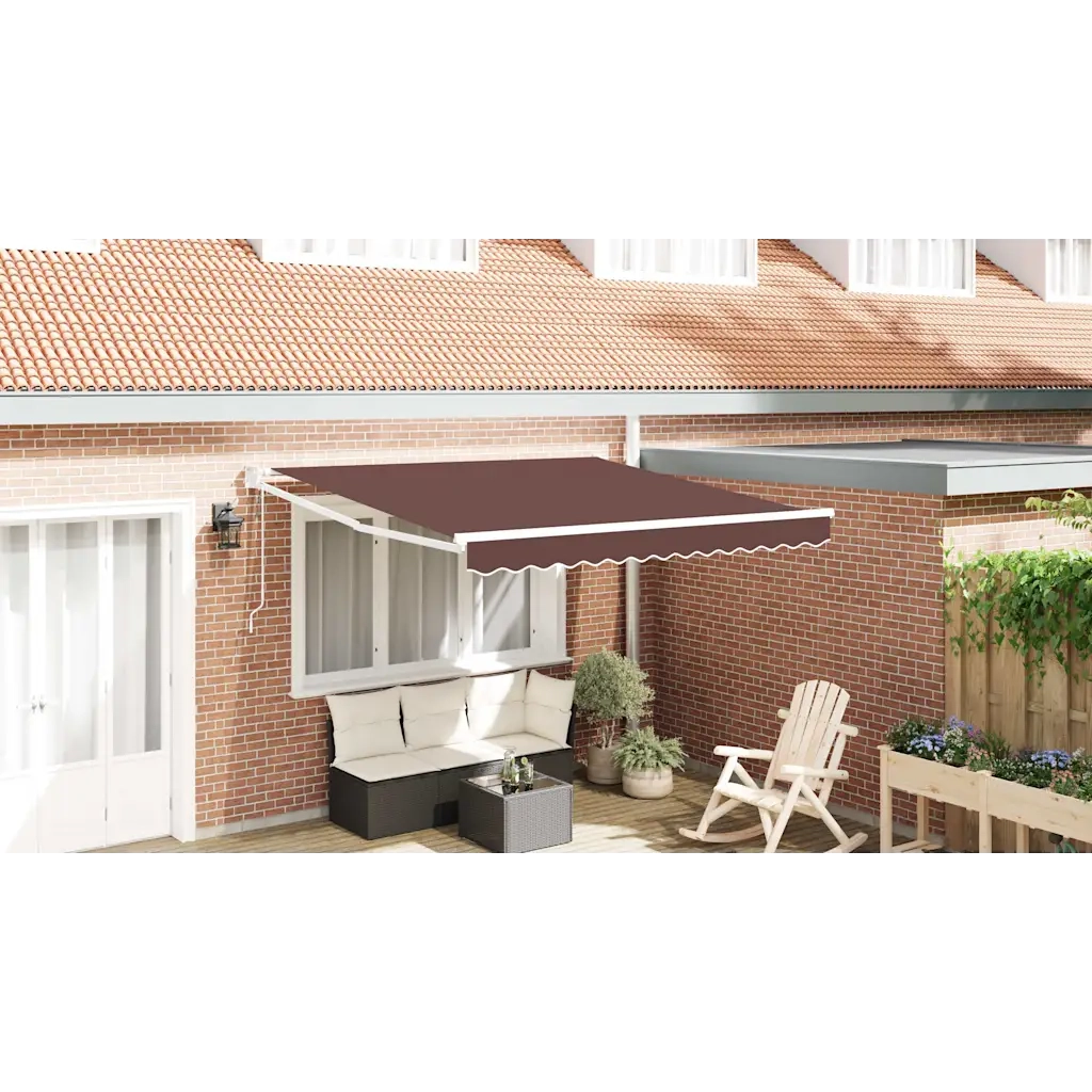 Tenda da Sole Retrattile-Tenda parasole per Patio Automatica Marrone 300x250 cm 435593