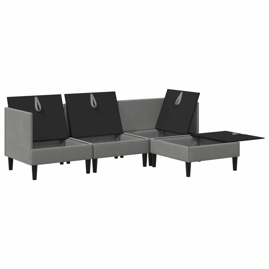 Set di mobili per il soggiorno 4 pcs Grigio scuro Tessuto 3413805