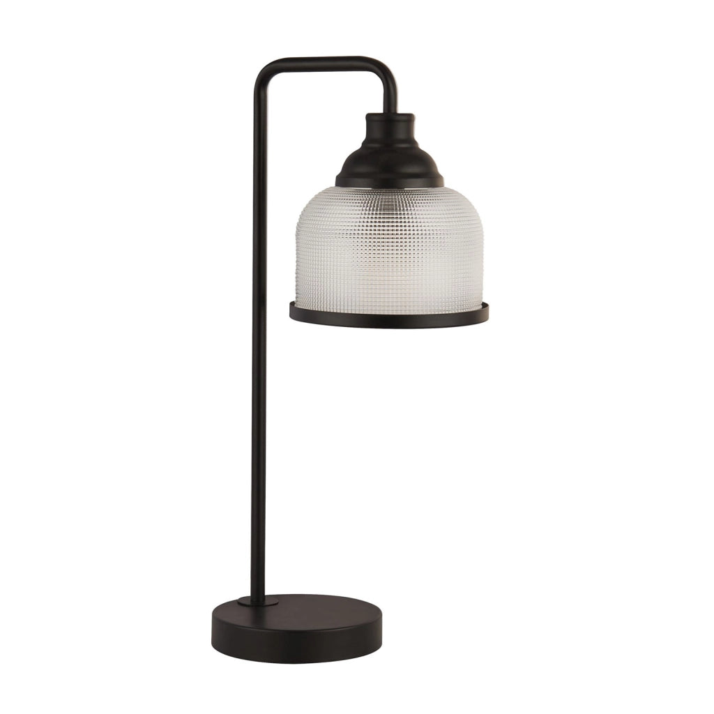 Lampada da tavolo Highworth - Nero opaco e vetro olografico