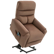 Poltrona Massaggiante Elettrica con Alzapersona e Riscaldamento ¨C Zephmum ¨C Tessuto Marrone 90x100x110