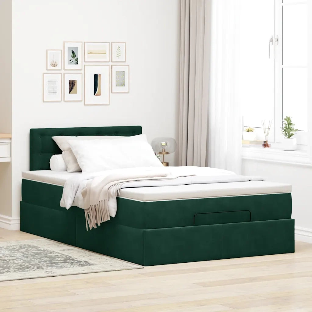 Struttura Letto Pouf con Materasso 120x200 cm Velluto 3312761