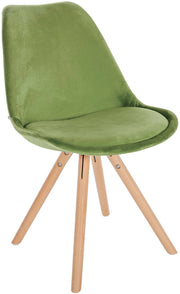 Sedia Sofia Velvet Verde chiaro,natura (rotondo)