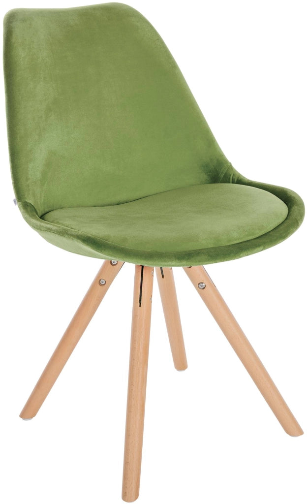 Sedia Sofia Velvet Verde chiaro,natura (rotondo)