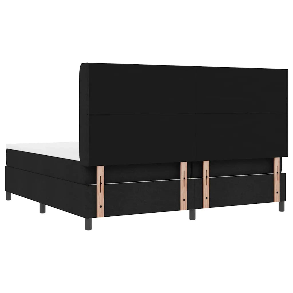 Letto a Sorgente LED con materasso Nero 200 x 200 cm Tessuto 3343527