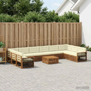 Set divani con cuscino 11 pcs Legno di Acacia Massello