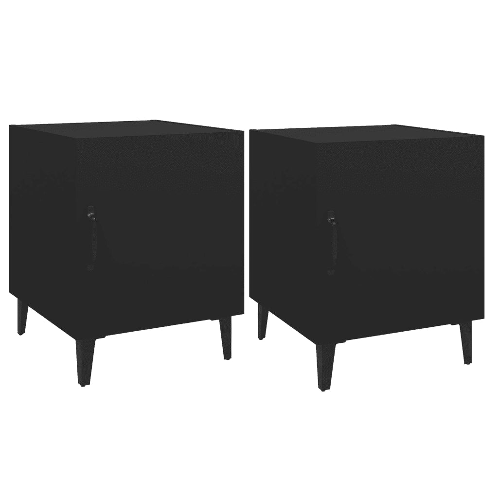Comodini 2 pz-Set di 2 Tavolino da notte Neri in Legno Multistrato 635700