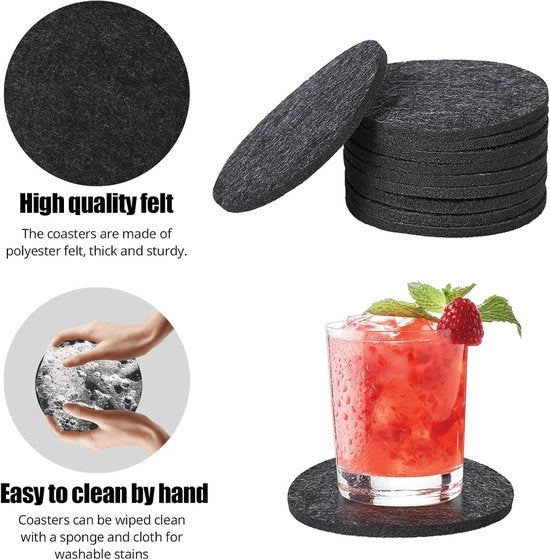 Set di sottopanchine - 30 pezzi - vilten, antiscivolo, termoresistente - per bicchieri, tazze, tavolo - accessori bar, bevande - decorazione.
