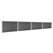 Set Pannelli di Recinzione in WPC 699x105 cm Nero 3070449
