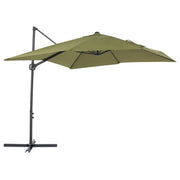 Ombrellone da giardino Sabbia Beige Baldacchino Palo in acciaio bianco 235 cm Resistente alle intemperie Cantilever con meccanismo a manovella