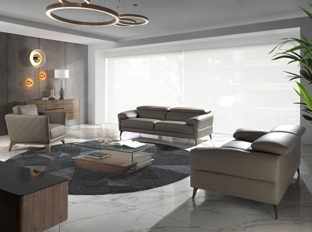 Credenza noce e vetro temperato