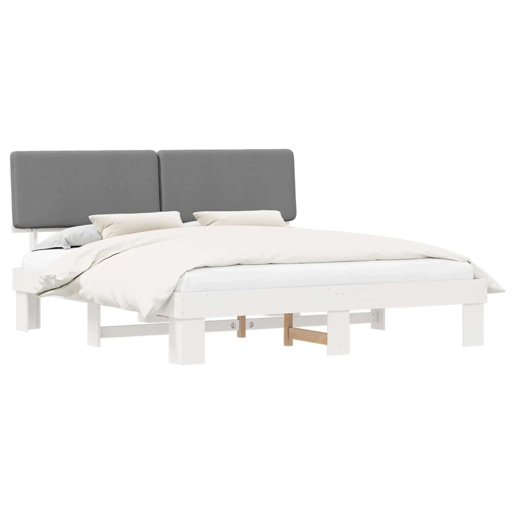 Letto con Testiera Rivestita Grigio chiaro 180 x 200 cm 3398083
