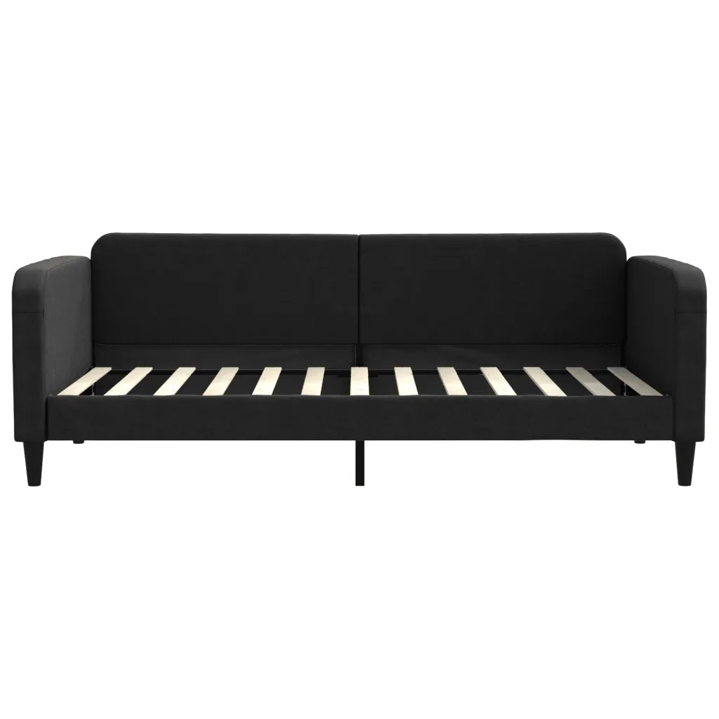 Divano Letto con Letto Estraibile Nero 90x200 cm in Tessuto