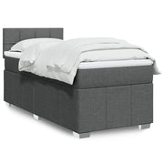 Giroletto a Molle con Materasso Grigio Scuro 90x200 cm Tessuto 3289252